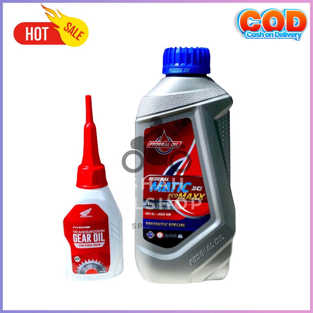 PAKET OLI MOTOR MATIC FEDERAL MATIC SILVER & OLI GARDAN AHM / OIL OLI FEDERAL MATIC DAN OLI GEAR
