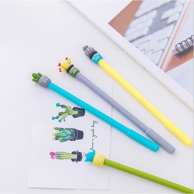 T&amp;Y Pulpen Karakter Kaktus Pena Cactus Karakter Lucu Warna Warni Bolpen Cute Tinta Gel Alat Tulis Kantor Sekolah Murah Import