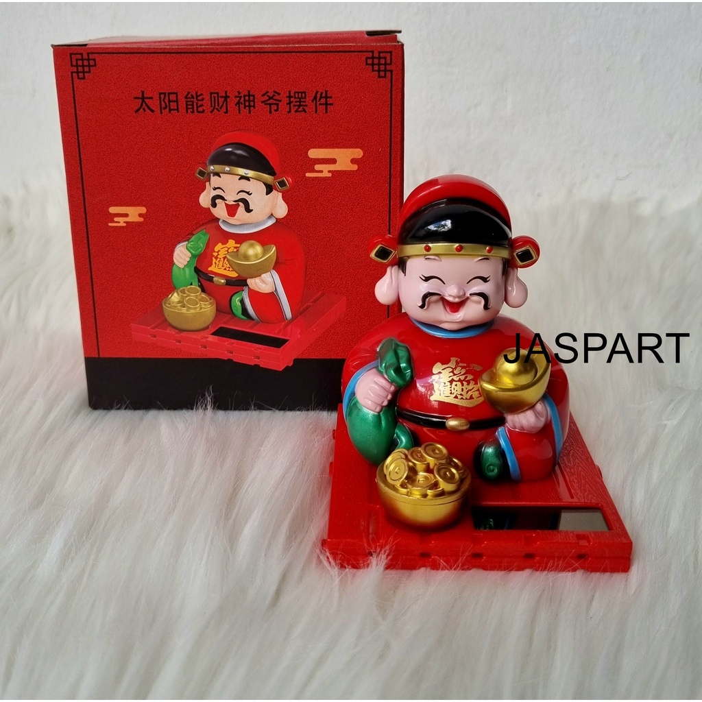 Boneka Pajangan Hiasan Kue Bobble Head Goyang Solar Dashboard Mobil Cake Top Buddha Budha