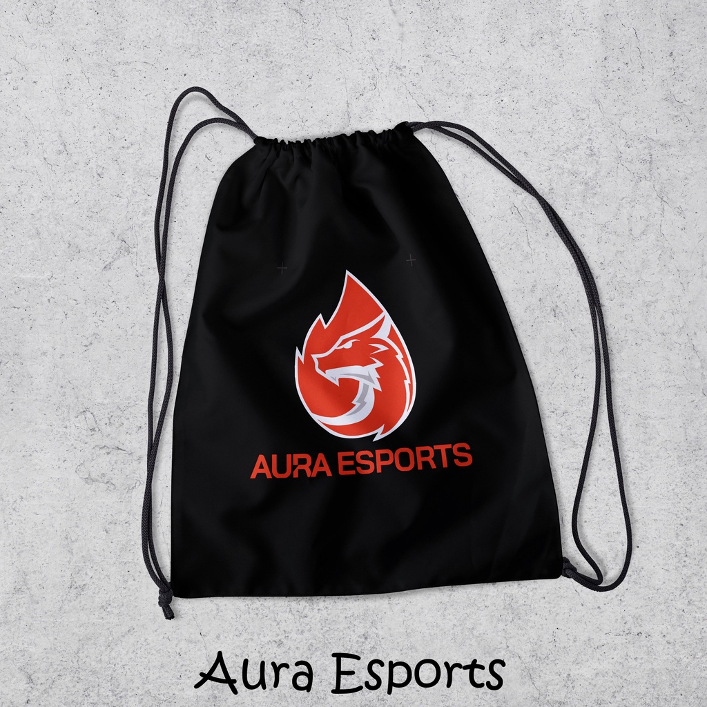 Tas Serut / String Bag Anti Air TERLENGKAP - Tas Ransel Serut Tas Olahraga Tas Sekolah Tas Serut Waterproof Pria Dan Wanita Tas Polos - Custom Bisa COD - P3-AURA ESPORTS