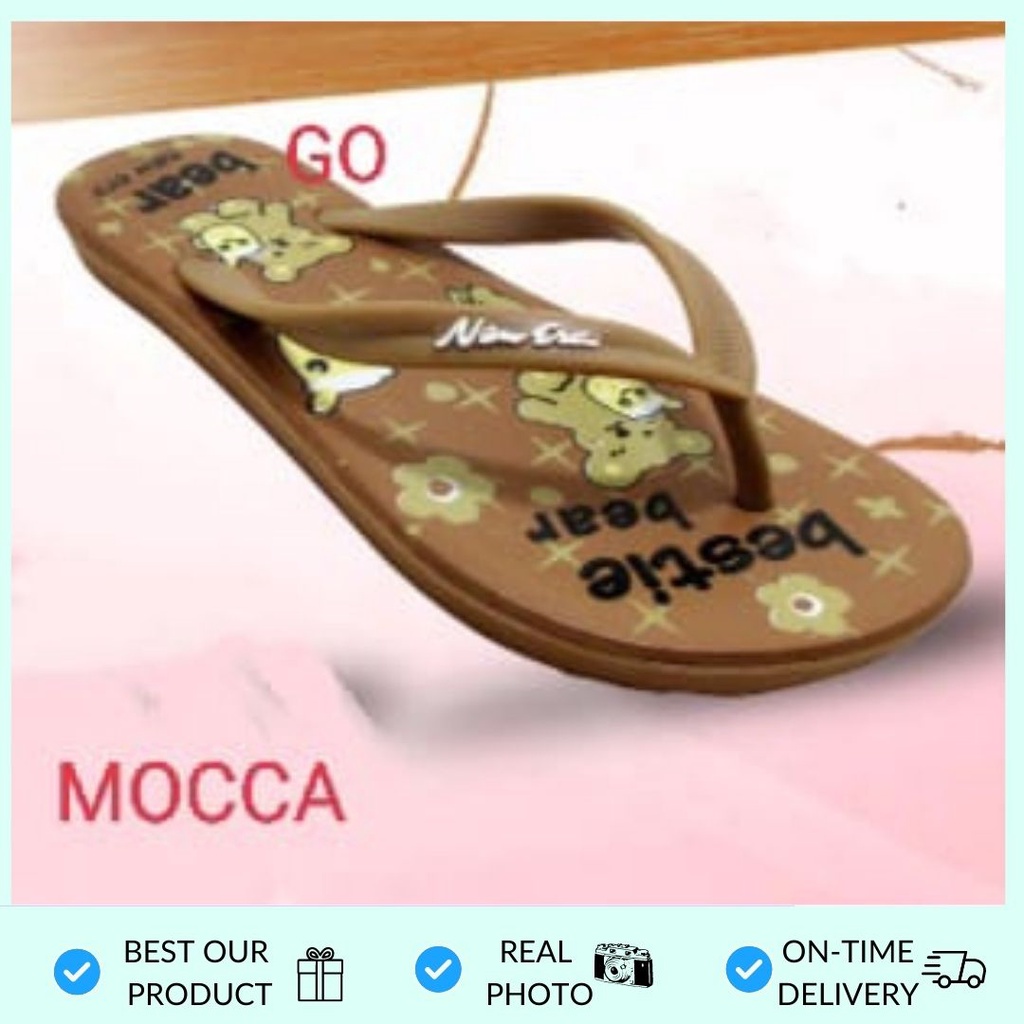 sogo NEW ERA LB CNC 56 BEST BEAR Sandal Japit Motif murah sandal santai viral lucu