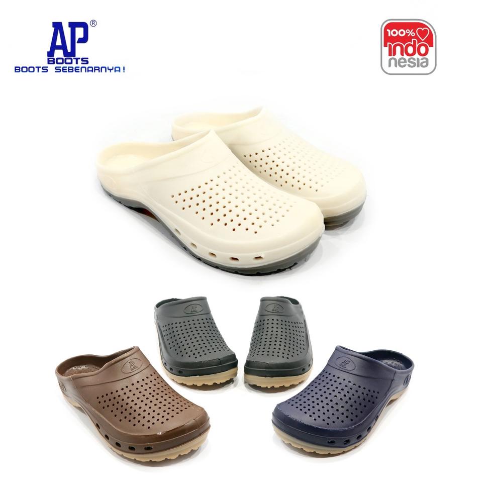 TERBARU AP CLOGS WARNA 37-42 - SANDAL PRIA CASUAL SANDAL KARET -AP BOOTS