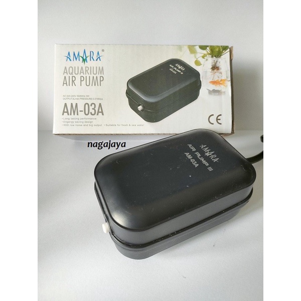 Aerator amara AM 03A aerator 1 lubang pompa gelembung udara aquarium aerator aquarium amara am 03