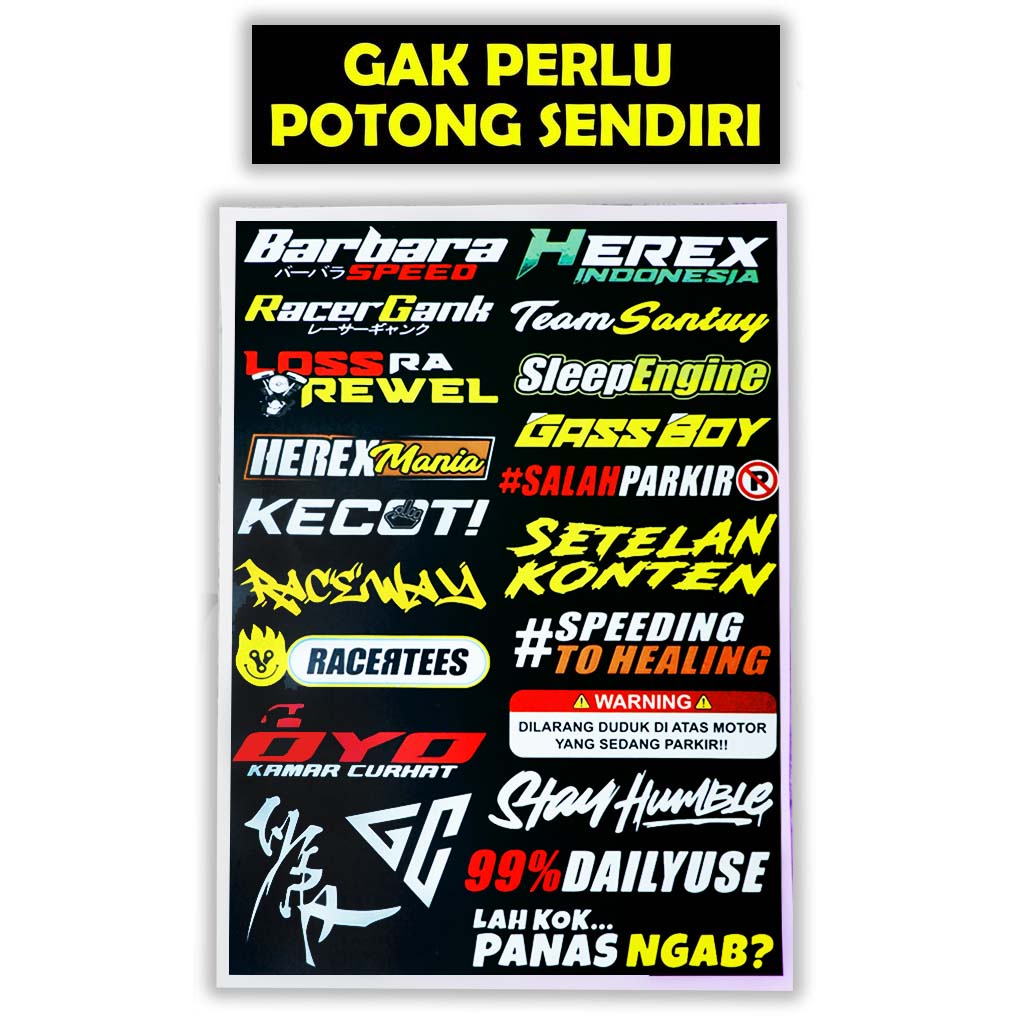 Stiker Motor, Sticker Motor, Stiker Motor Keren, Stiker Racing Motor, Stiker Sponsor Racing, Sticker Racing (PACK 15)