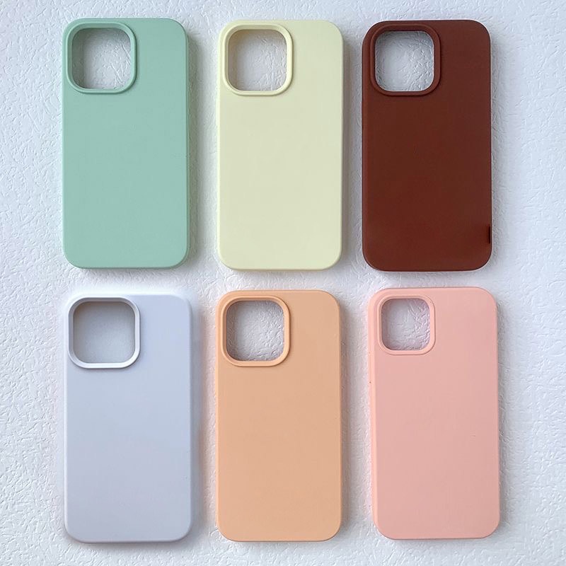 [Logo] Colorful Silicone Case for iPhone 11 12 13 Pro Max Full Cover Protector