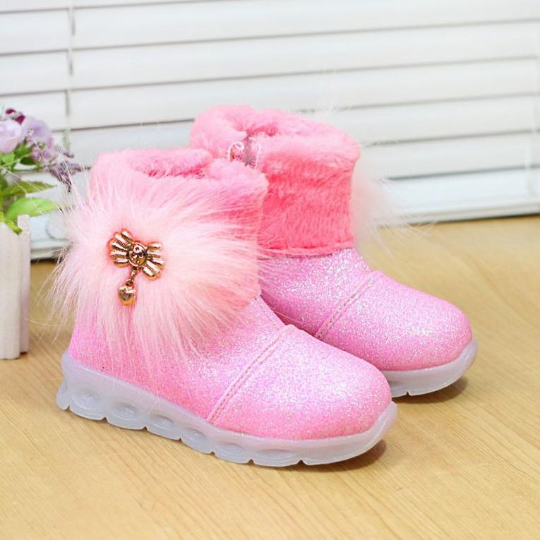 SALE Sepatu boot Anak Perempuan Bot Bulu YT02