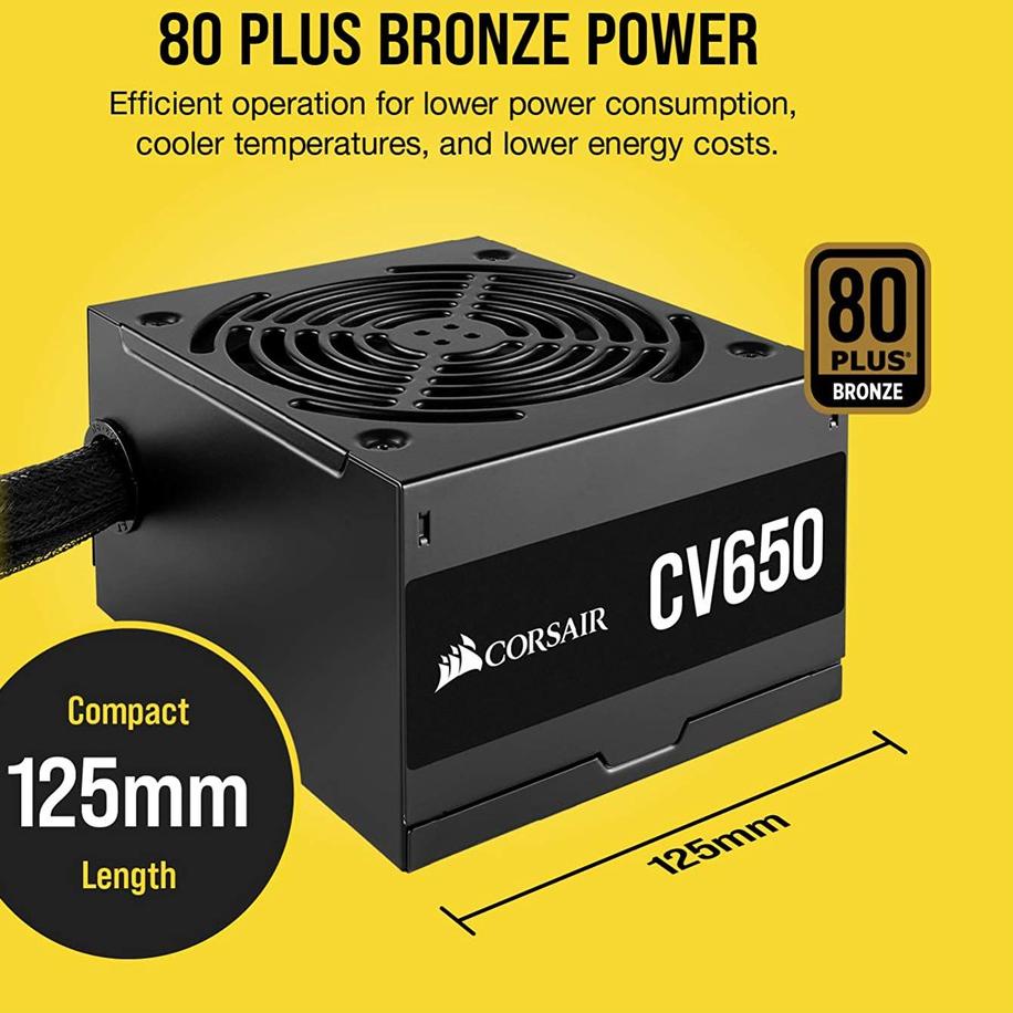 Termurah PSU Corsair CV650 - 650 Watt 80 Plus Bronze Power Supply