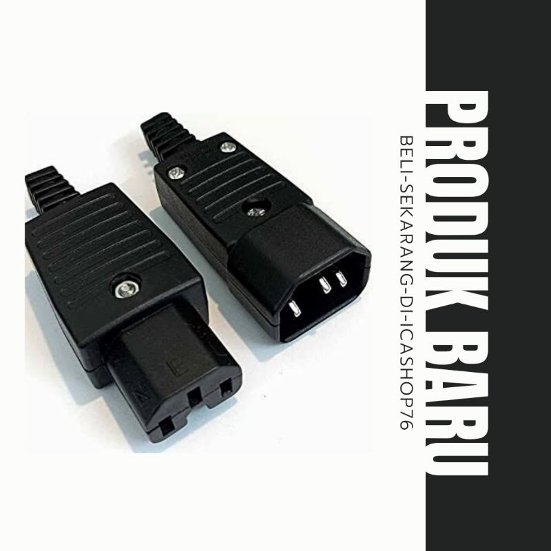 SEPASANG CONNECTOR C14 MALE C13 FEMALE SET C13 C14