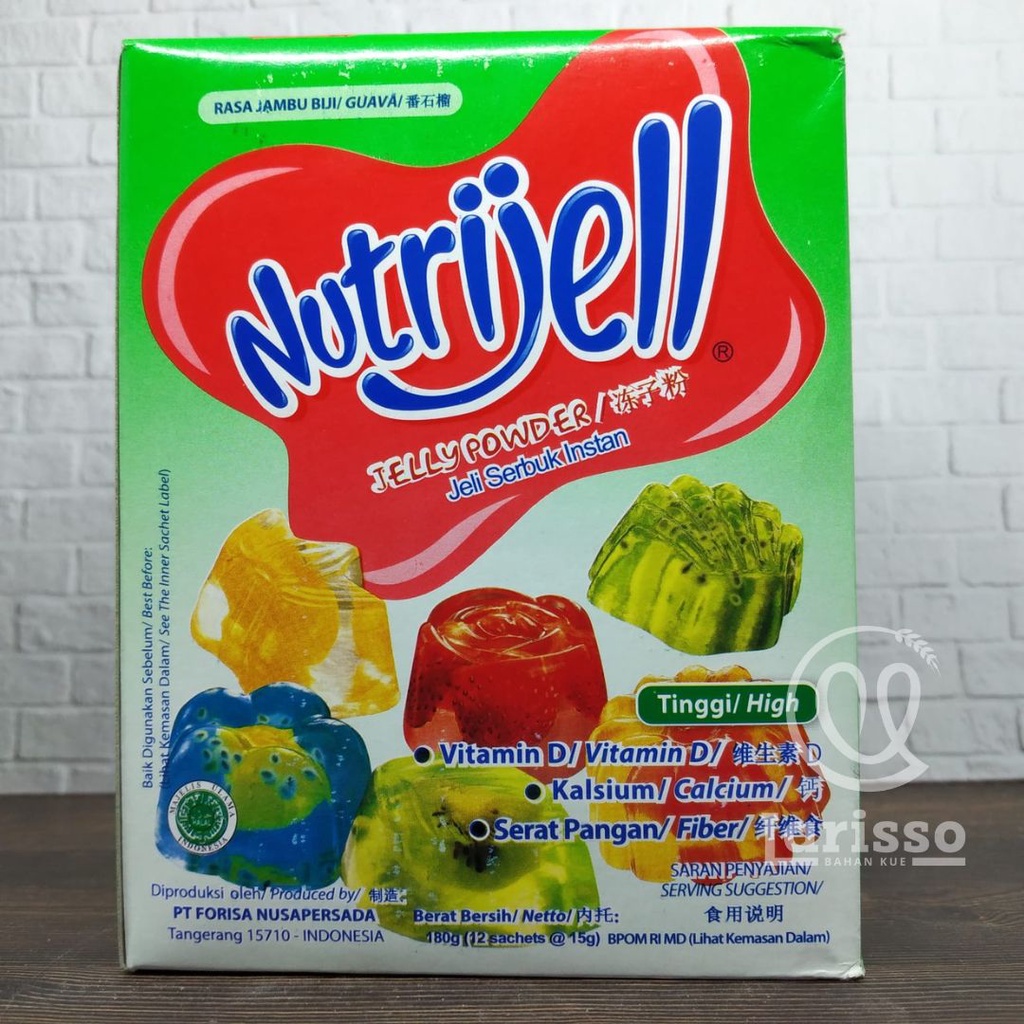 

NUTRIJELL BOX JELLY POWDER JELI SERBUK INSTAN RASA JAMBU BIJI/GUAVA 12X15GR BOX