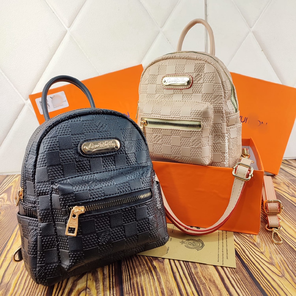 Tas Ransel Wanita Import Backpack Mini Cewek Stylish Korea - RANSEL FASHION / BACKPACK IMPORT / RANSEL MOTIF / RANSEL KOREA / RANSEL LV - ELVI Ransel 3in1 Tas Batam Import Murah NAGITABAGS KALENSHOP 0662