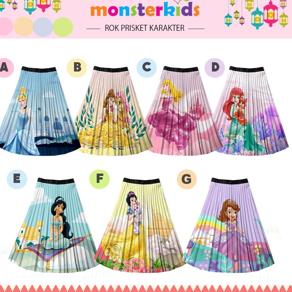 MURAH BANGET [Brandedbaby] ROK PLISKET ANAK KARAKTER MONSTERKIDS