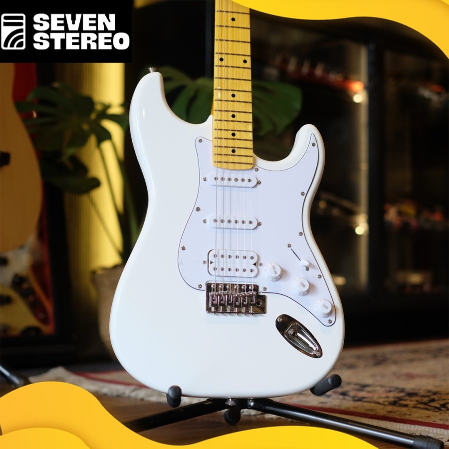 Scorpion SS120 HSS Stratocaster Electric Guitar Olympic White OW gitar