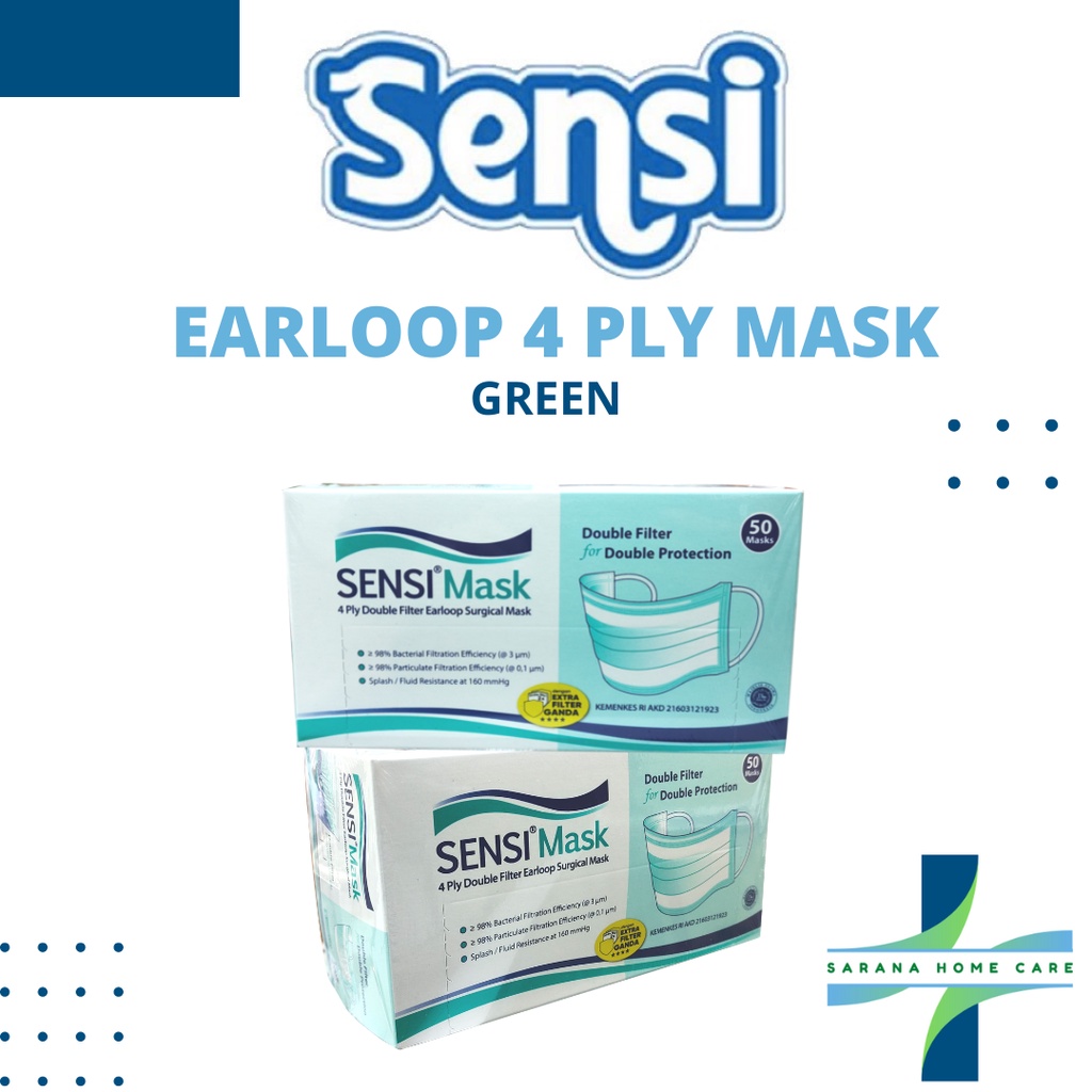 SENSI Earloop 4 ply mask/ masker sensi / facemask / masker wajah / earloop