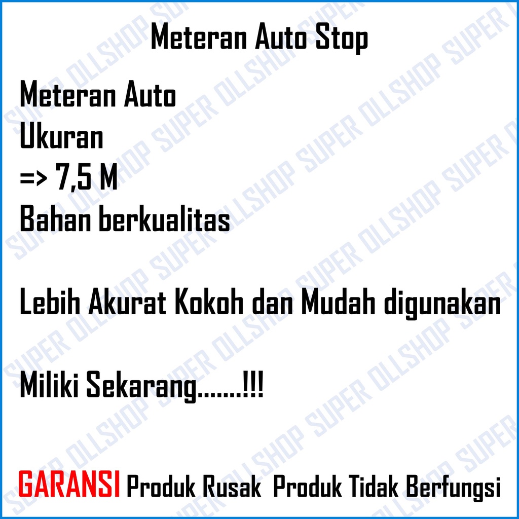 Meteran Auto Stop 7.5 M Rol Meter Tukang Bangunan / Meteran 7,5 M Tukang Bangunan Roll Kualitas Bagus Measuring Tape