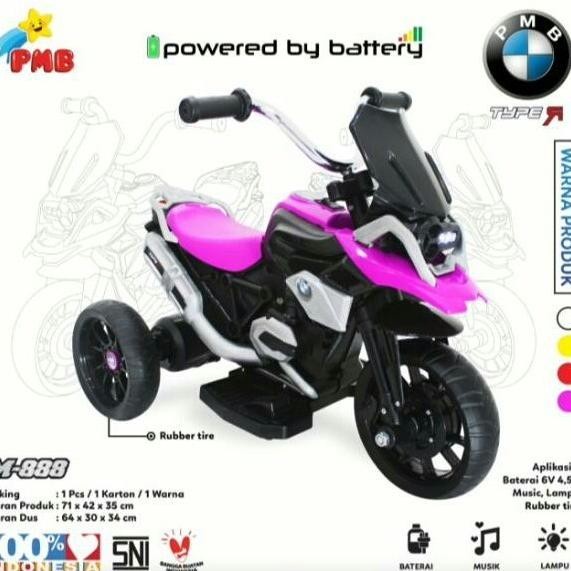 MOTOR AKI ANAK PMB M-888 BMW MOTOR MAINAN ANAK MOTORAN AKI MAINAN ANAK TERMURAH
