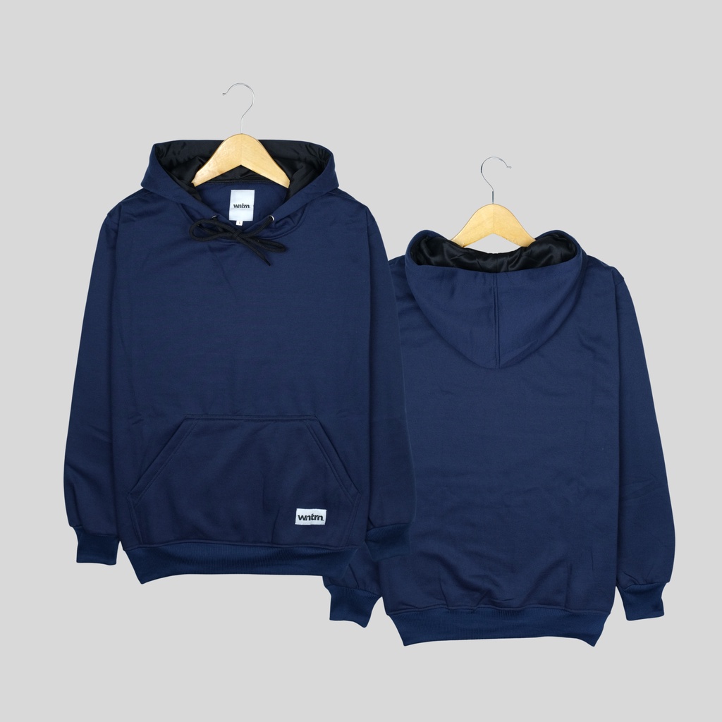 Hoodie Cowok Polos Distro Hodie Sweater Pria Switer Navy Basic Hoodi Pullover Unisex Bigsize Big Jumbo Biru Dongker