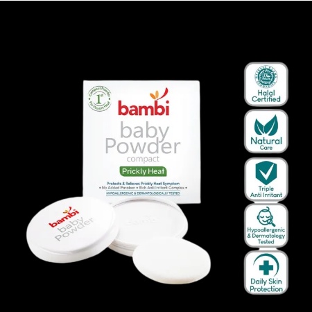 BAMBI Bedak Padat Bayi / Baby Compact Powder 40gr