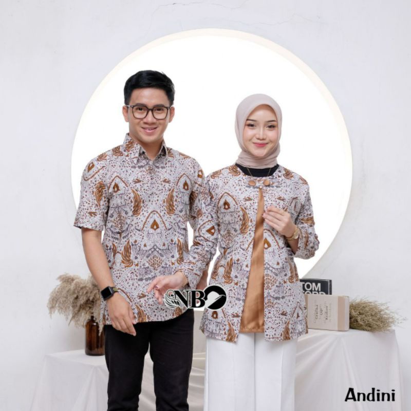 BATIK COUPLE ATASAN PRIA WANITA BLOUSE KEMEJA SERAGAM KANTOR