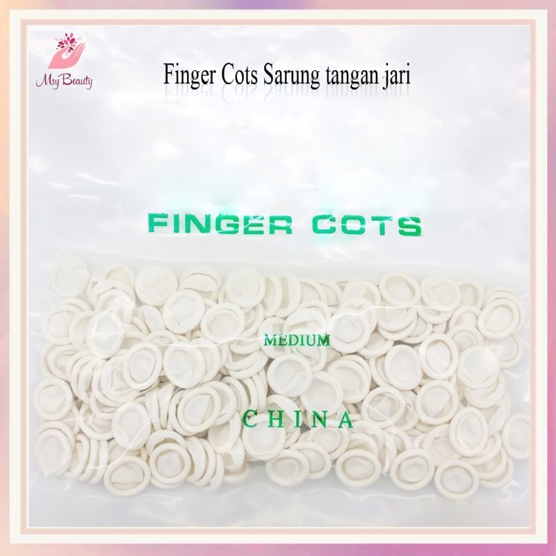 MSY 200PCS Sarung Jari Finger Cot Sarung Jari Tangan Karet Lateks Untuk Nail Art/Pelindung Anti Virus