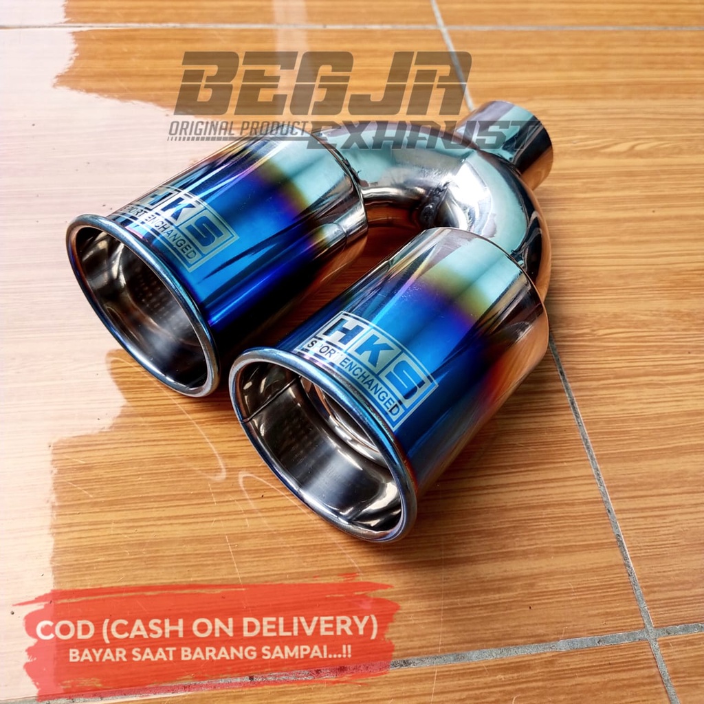 KNALPOT MOBIL RACING HKS CABANG BLUE FIRE SUARA BASS UNIVERSAL MOBIL