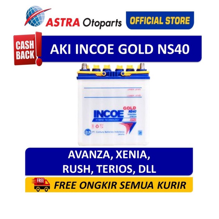 AKI INCOE GOLD NS40 - AKI MOBIL MOBIL AVANZA, RUSH, XENIA,TERIOS ORI ORIGINAL BEST QUALITY