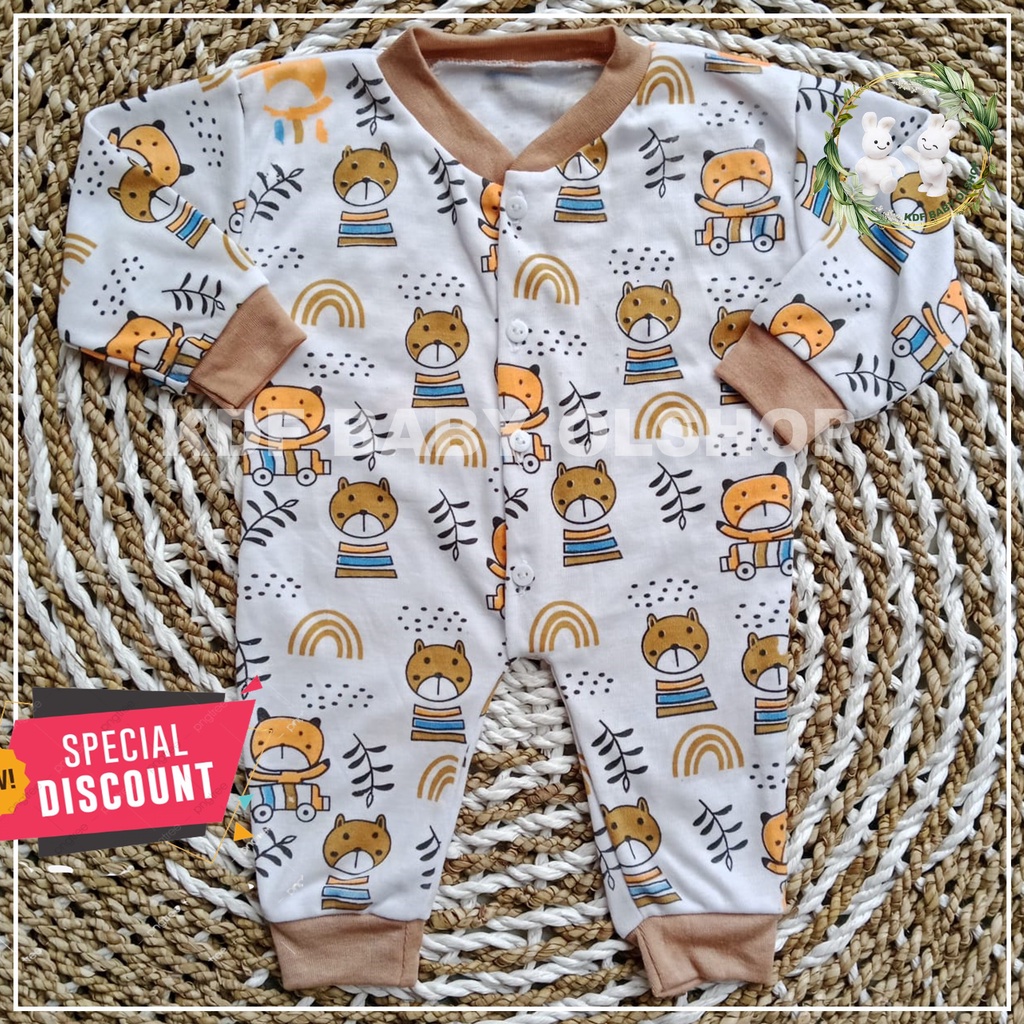 sleepsuit bayi newboar motip kepala kucing+pelangi bodysuit jumsuit bayi jumper bayi laki laki perempuan 0 4 bulan