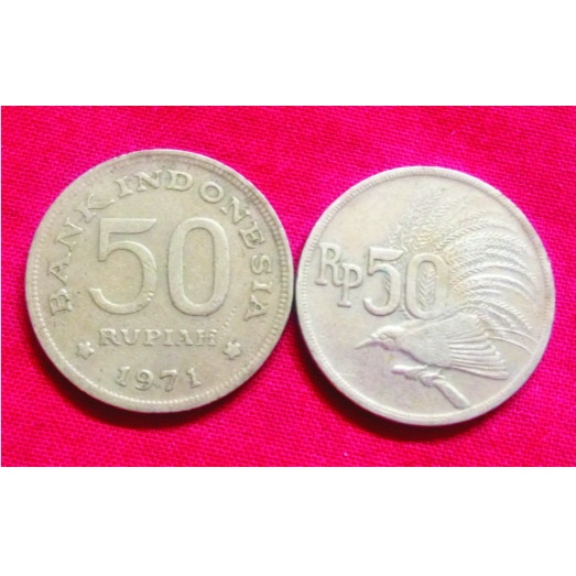 uang koin pecahan 50 Rupiah tahun 1971