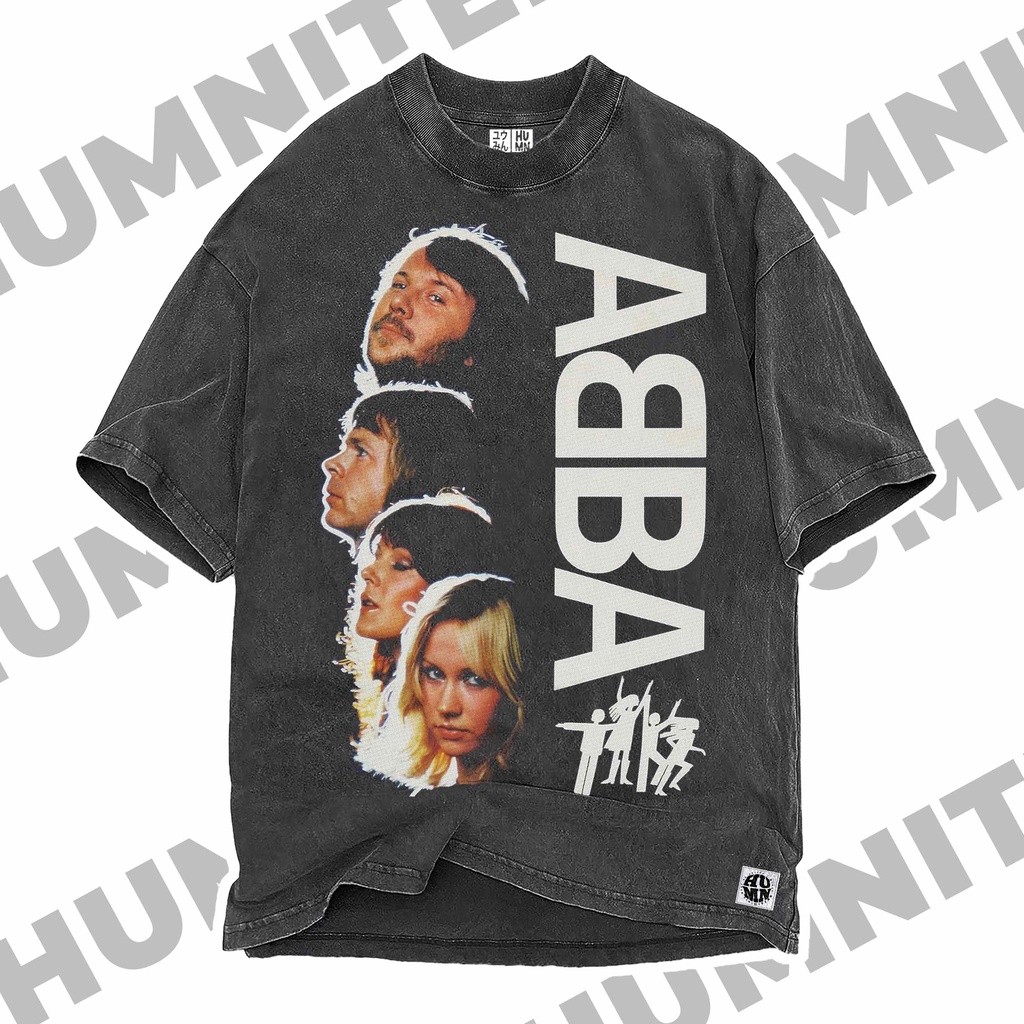HUMN | ABBA | Kaos Oversize dan Washed Merch Band RARE