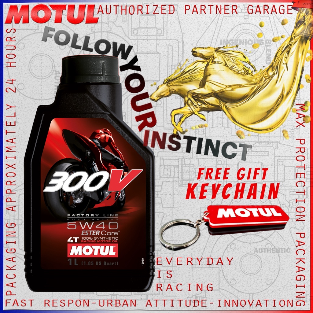 MOTUL 300V FACTORY LINE ROAD RACING 1L 5W40 OLI MOTOR IMPORT ORIGINAL MADE IN FRANCE