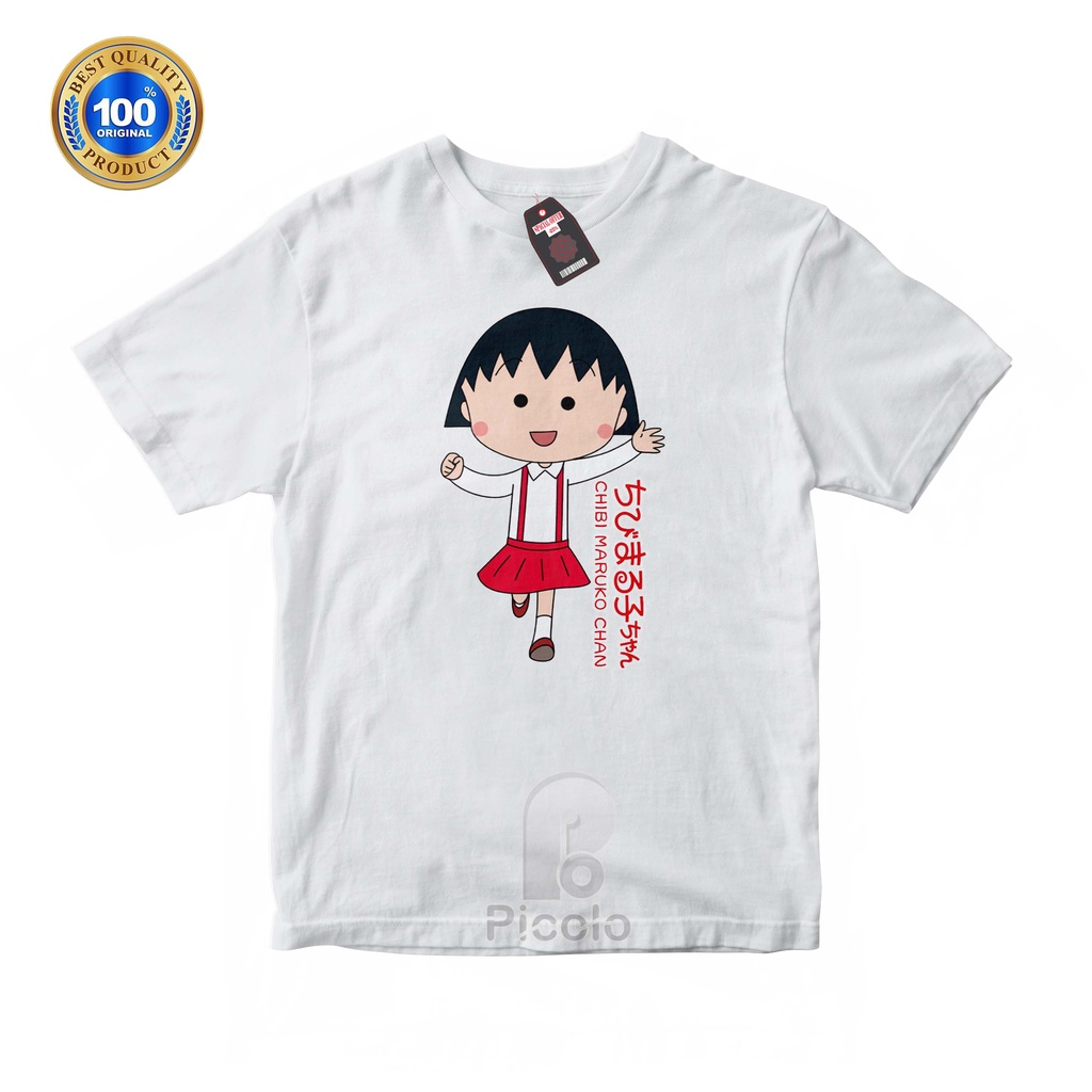 (FREE NAMA) BAJU KAOS ATASAN ANAK MOTIF KARTUN CHIBI MARUKO CHAN Bahan COTTUN
