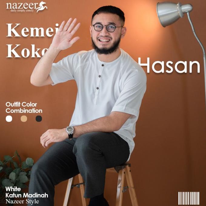 TERBARU KEMEJA KOKO PRIA HASAN / KEMEJA KOKO PRIA / KOKO / QURTA PRIA / KEMEJA /BAJU KOKO PRIA/BAJU 