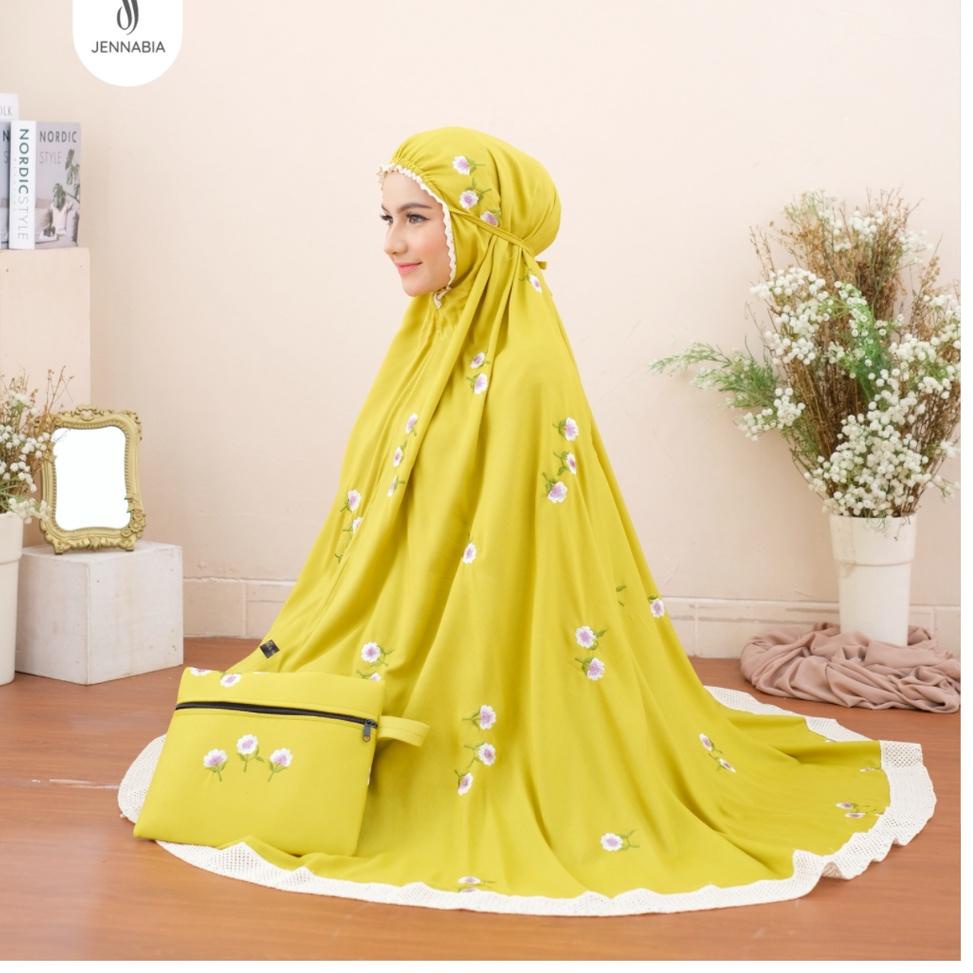 TERMURAH JENNABIA - Mukena Dewasa Jumbo Premium Bordir Sunflower