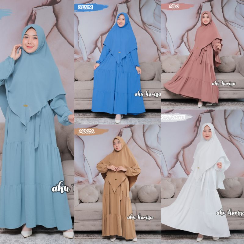 ZAFIRA SET HIJAB SYAR'I CRINGKEL BY AKUKARISSA//MODEL TERBARU BEST SELLER//ORIGINAL BREND AKU KARISS