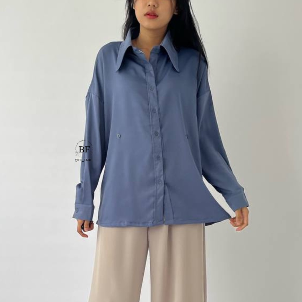 Hermesa Shirt 2044 | Kemeja Polos Wanita | Trendy Shirt | Kemeja Oversize bt @bf_label