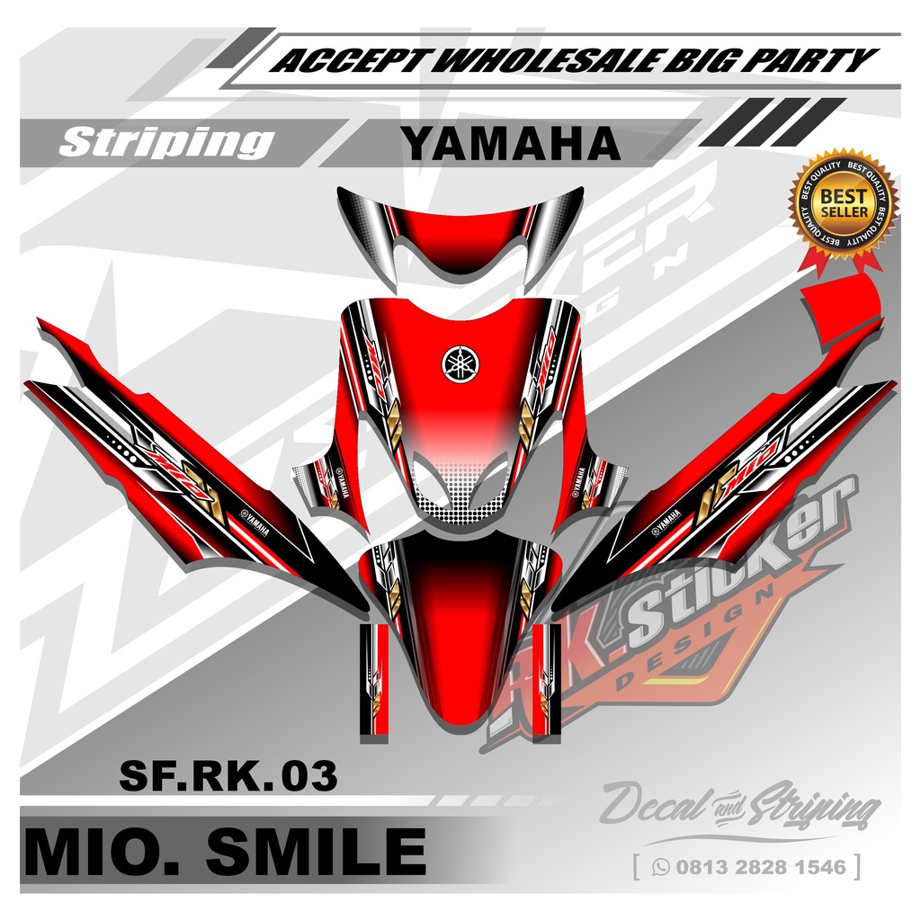 Sticker Decal Mio Smile - Sticker Decal Full Body Motor Mio Smile Motif Petronas. RK.03