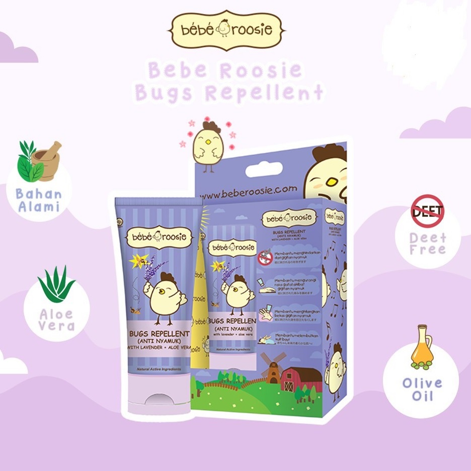 Bebe Roosie Bugs Repellent Cream 60gr Anti Nyamuk Serangga Bug
