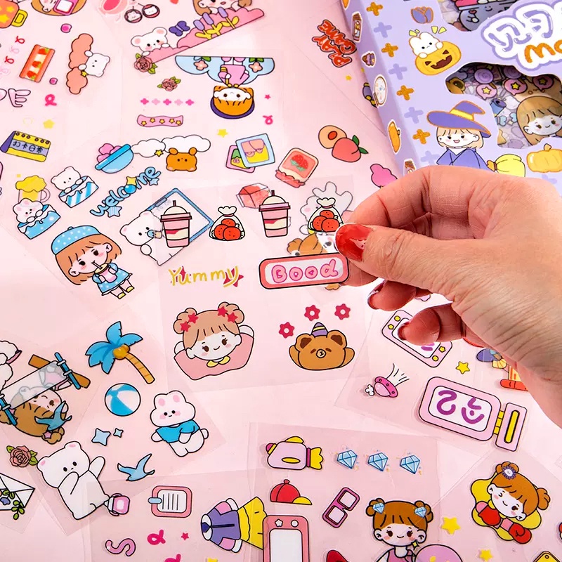 100PCS Stiker Lucu Desain Scrapbook Stiker Alat Tulis Stiker Dekoratif Kawaii / Set Stiker Tahan Air Kartun