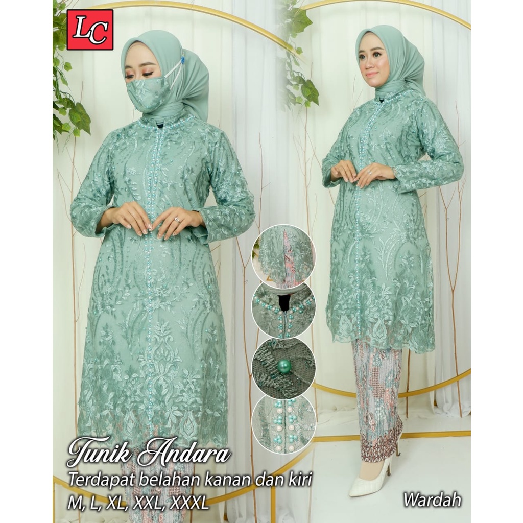 Kebaya tunik andara brokat jumbo busui modern kekinian Baju akad wisuda remaja dan pernikahan