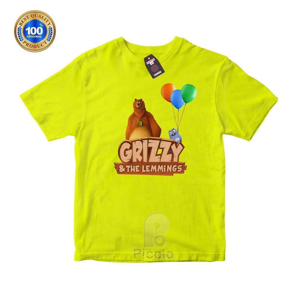(FREE NAMA) BAJU KAOS ATASAN ANAK MOTIF KARTUN GRAZZY AND THE LEMMINGS UNISEX Bahan COTTUN
