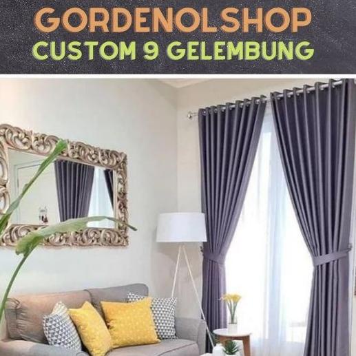 SALE TERBATAS GORDEN 9 GELEMBUNG POLOS BLACKOUT  TEBAL TIDAK MENERAWANG BISA CUSTOM UKURAN