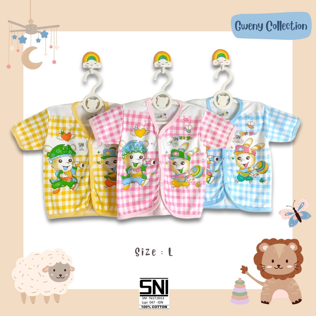 BAJU ATASAN BAYI UNISEX COTTON BAJU LENGAN PENDEK ANAK UNISEX KATUN (DKTP)