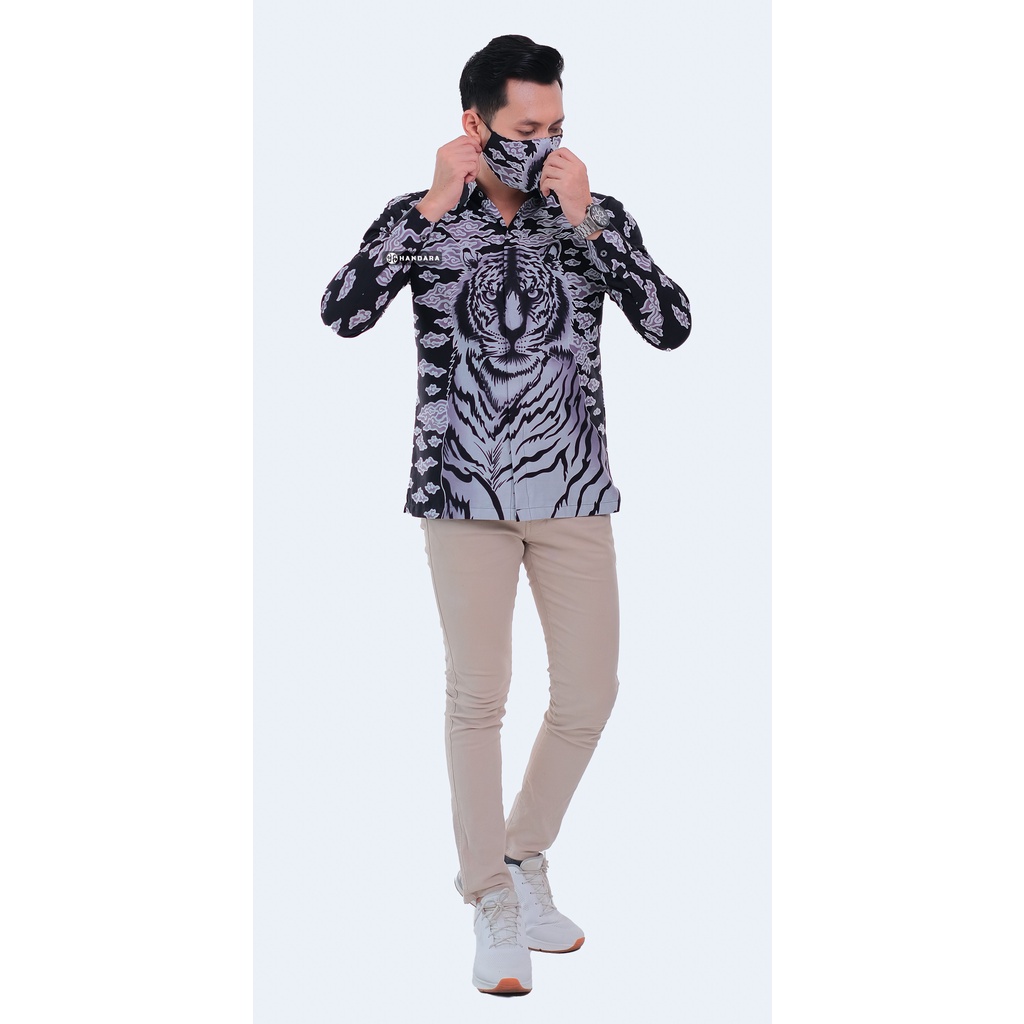 Handara Batik Pria Lengan Panjang Slim Fit Premium Harimau Siliwangi HB-337