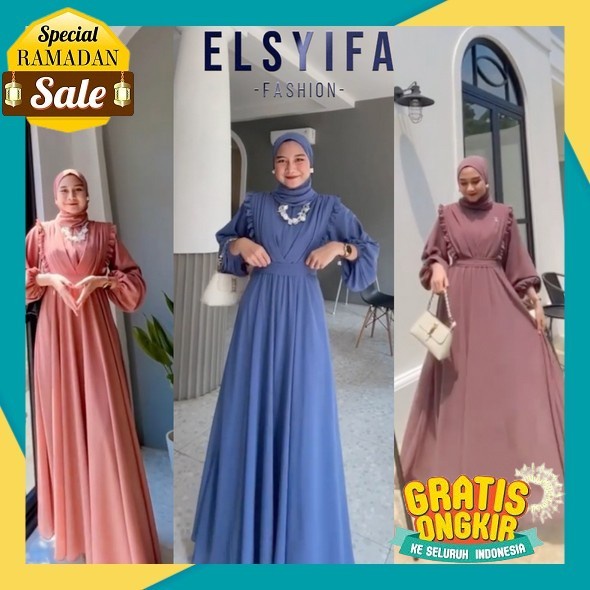 Vanya Maxi Maxy Dress Longdress Gamis Kondangan Pesta Velvet Satin Silk Gamis Terbaru 2023 Lebaran W