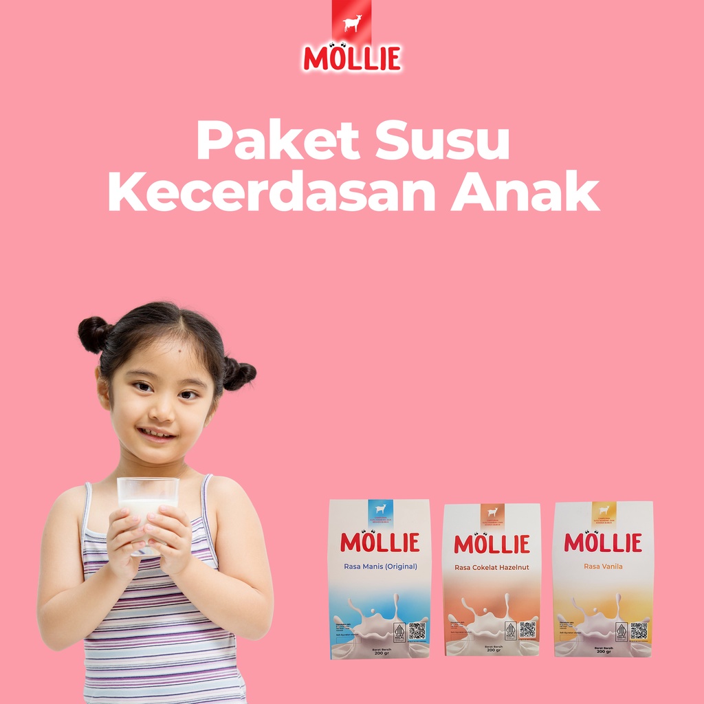 

PAKET SUSU KECERDASAN ANAK !!! Susu Kecerdasan untuk Anak, Susu Kambing Bubuk Premium Mollie