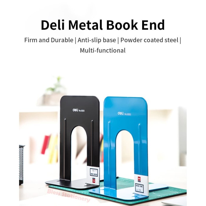 

Deli Book End / Penahan Buku - Metal Book End 228Mm - Hitam (E9263) Star Seller