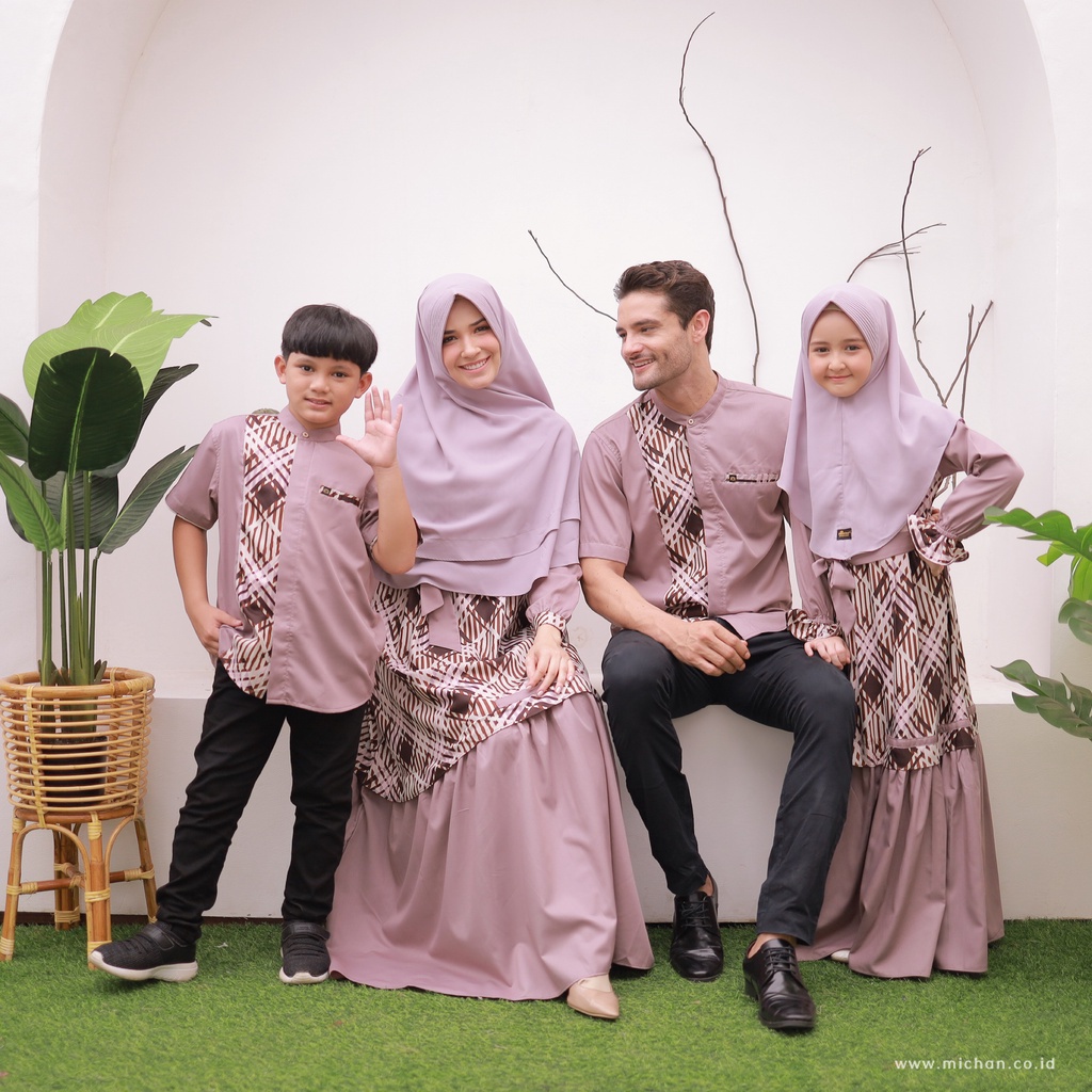 Michij - MICHAN Sarimbit Keluarga Kimi Lilac - gamis kekinian - gamis sarimbit trend - sarimbit eleg