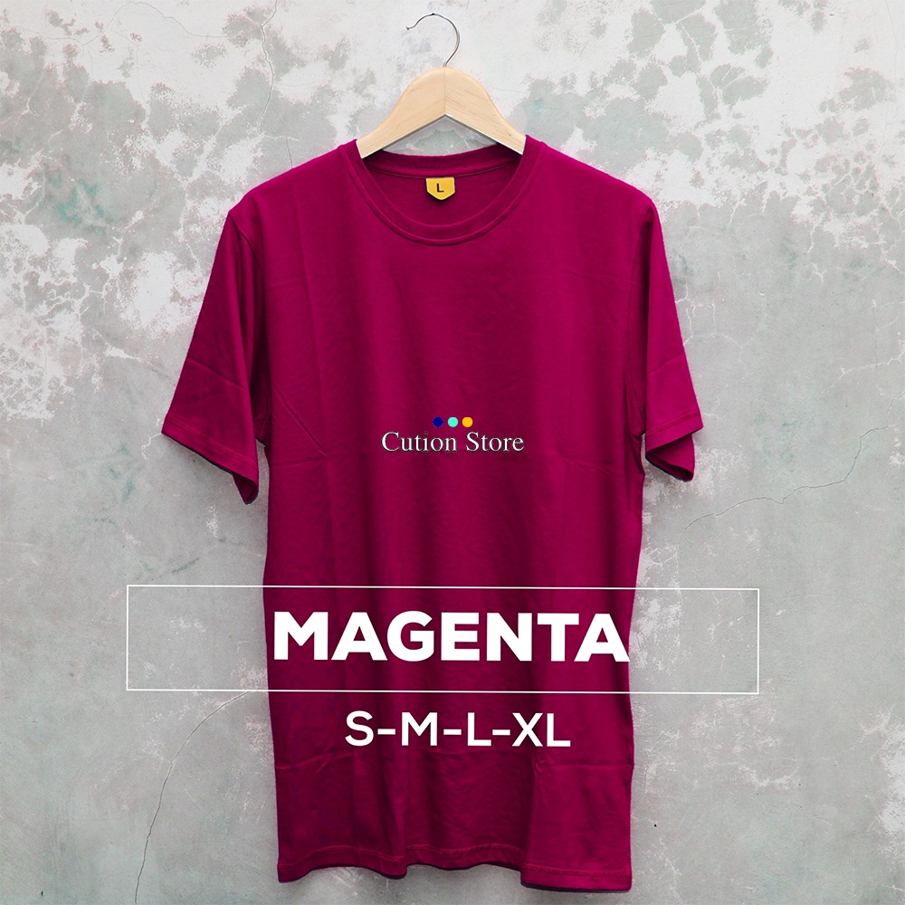KAOS POLOS PRIA WANITA COTTON COMBED 30s WARNA MAGENTA | BAJU POLOS MAGENTA