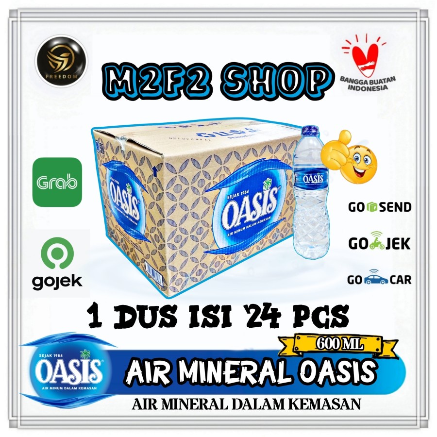 

Air Mineral Oasis Botol Tanggung Pet - 600 ml Kemasan Karton (Khusus Bluebird/Gojek/Grab)