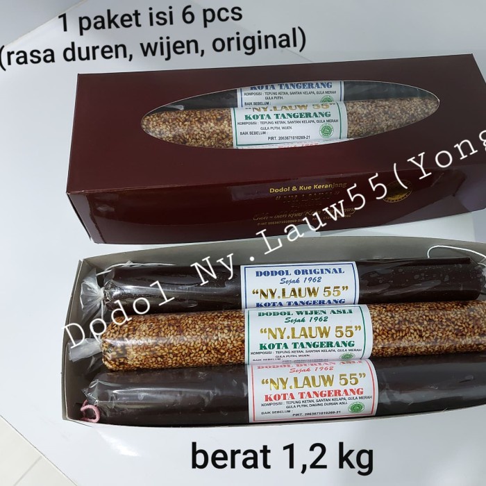 

Dodol Ny.Lauw55 Paket 6 Isi 6 Pcs Rasa Wijen, Duren, Ori