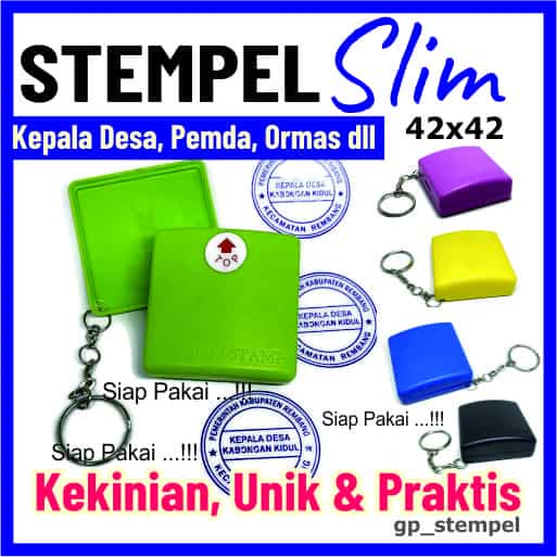 

Bikin Stempel Flash Warna Otomatis gagang Slim Tipis Ganci uk.42x42mm